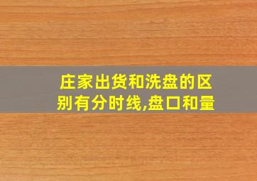 庄家出货和洗盘的区别有分时线,盘口和量