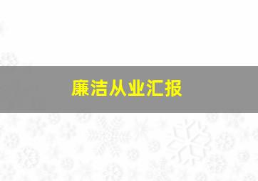 廉洁从业汇报