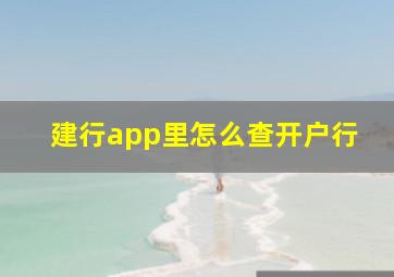 建行app里怎么查开户行