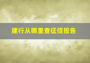 建行从哪里查征信报告