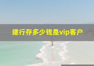 建行存多少钱是vip客户