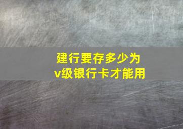 建行要存多少为v级银行卡才能用