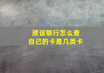 建设银行怎么查自己的卡是几类卡