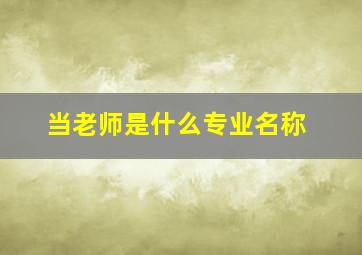 当老师是什么专业名称