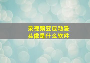 录视频变成动漫头像是什么软件