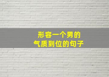 形容一个男的气质到位的句子