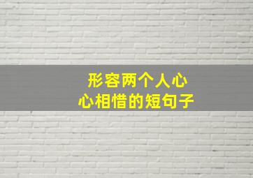 形容两个人心心相惜的短句子