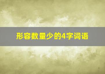 形容数量少的4字词语