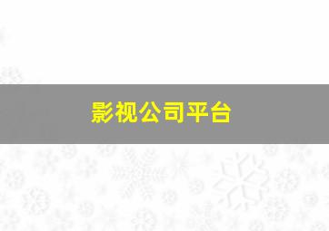 影视公司平台