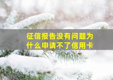 征信报告没有问题为什么申请不了信用卡