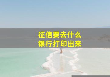 征信要去什么银行打印出来