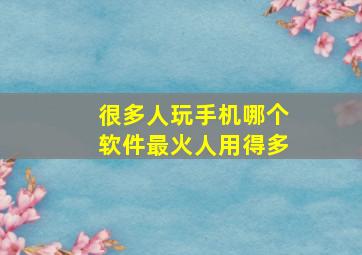 很多人玩手机哪个软件最火人用得多