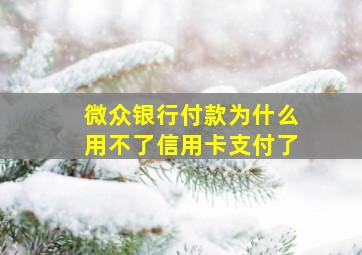 微众银行付款为什么用不了信用卡支付了