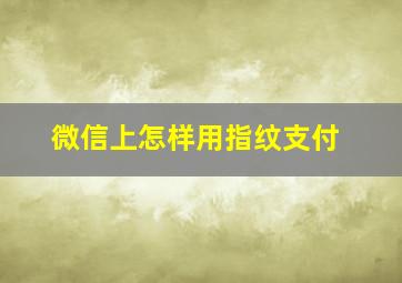 微信上怎样用指纹支付