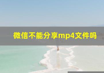 微信不能分享mp4文件吗