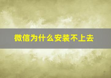 微信为什么安装不上去