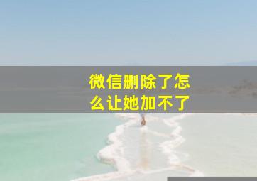 微信删除了怎么让她加不了