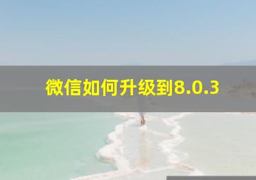 微信如何升级到8.0.3