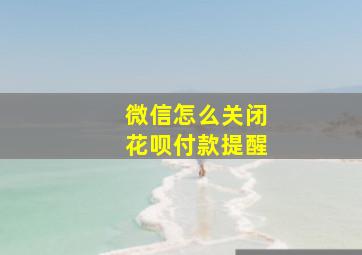 微信怎么关闭花呗付款提醒