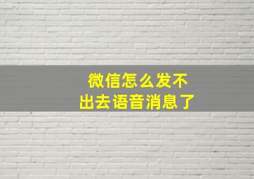 微信怎么发不出去语音消息了