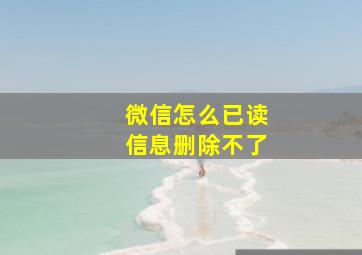 微信怎么已读信息删除不了