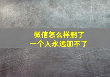 微信怎么样删了一个人永远加不了