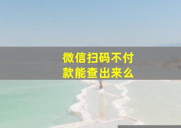 微信扫码不付款能查出来么