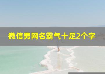 微信男网名霸气十足2个字