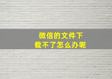 微信的文件下载不了怎么办呢