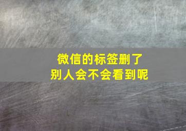 微信的标签删了别人会不会看到呢