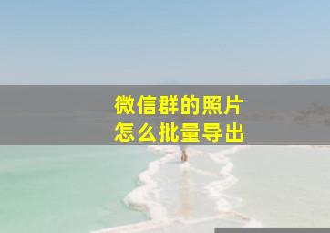 微信群的照片怎么批量导出