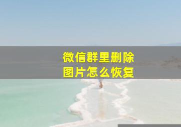 微信群里删除图片怎么恢复