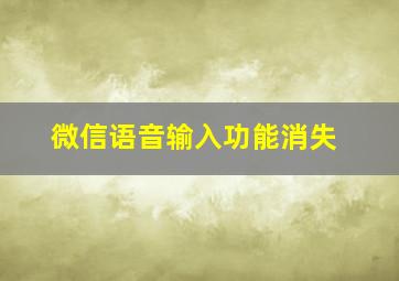 微信语音输入功能消失