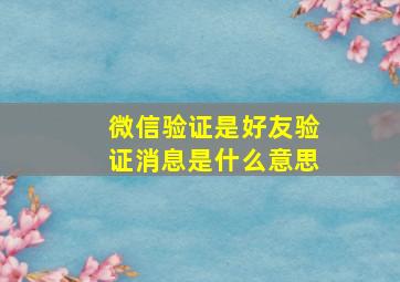 微信验证是好友验证消息是什么意思