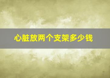 心脏放两个支架多少钱