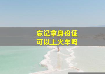 忘记拿身份证可以上火车吗