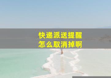 快递派送提醒怎么取消掉啊