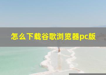 怎么下载谷歌浏览器pc版