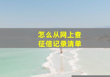 怎么从网上查征信记录清单