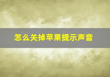 怎么关掉苹果提示声音