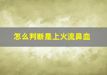 怎么判断是上火流鼻血