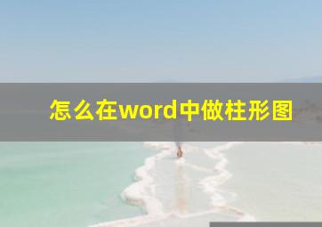 怎么在word中做柱形图