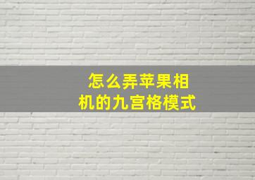 怎么弄苹果相机的九宫格模式