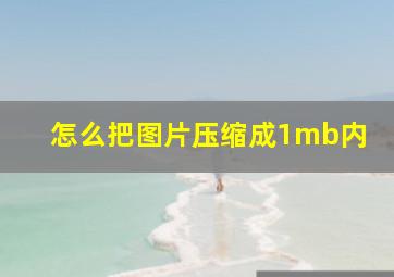 怎么把图片压缩成1mb内