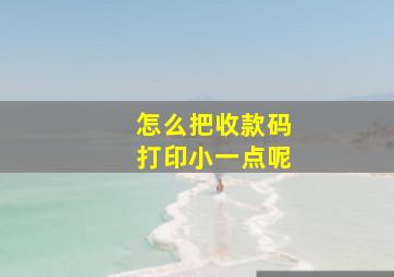 怎么把收款码打印小一点呢