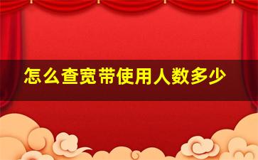 怎么查宽带使用人数多少