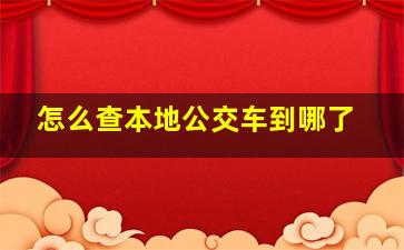 怎么查本地公交车到哪了