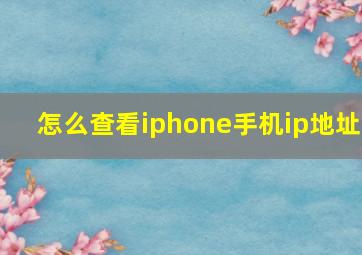 怎么查看iphone手机ip地址