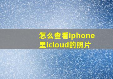 怎么查看iphone里icloud的照片