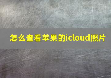 怎么查看苹果的icloud照片